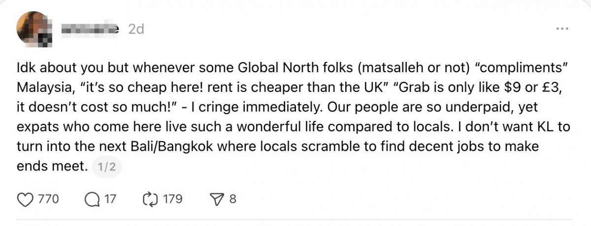 “别让吉隆坡变下一个峇厘岛!” 网民不满外国人炫耀低成本生活