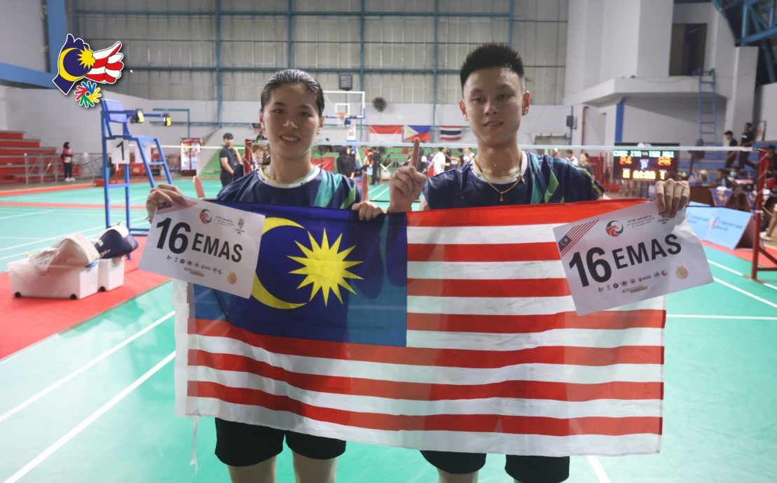 东南亚聋人运动会|张森强（文炜楹）称霸羽球混双  大马夺第16金刷新纪录
