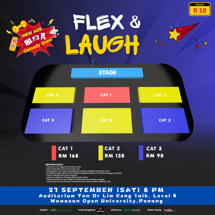 健身也能笑出腹肌 New Age Patrick登槟城柔佛抛笑弹