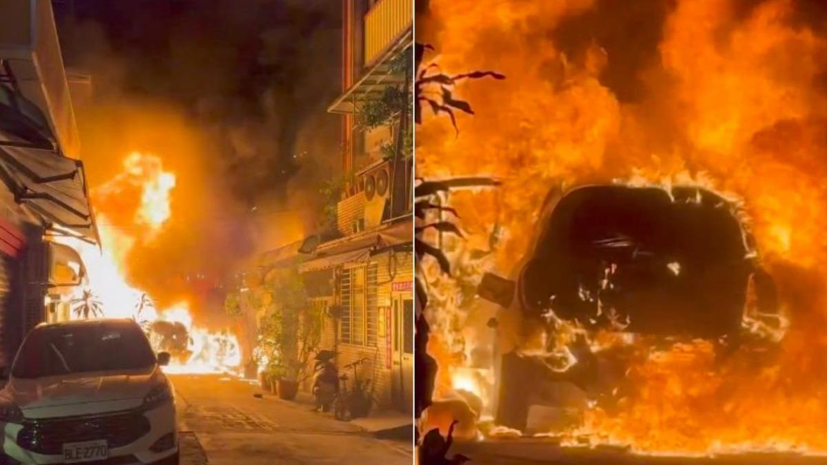 台新北汽车纵火延烧公寓8人送医　涉案男称心情不好