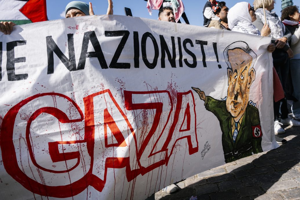 哥本哈根万人游行 吁丹麦承认巴勒斯坦为国家