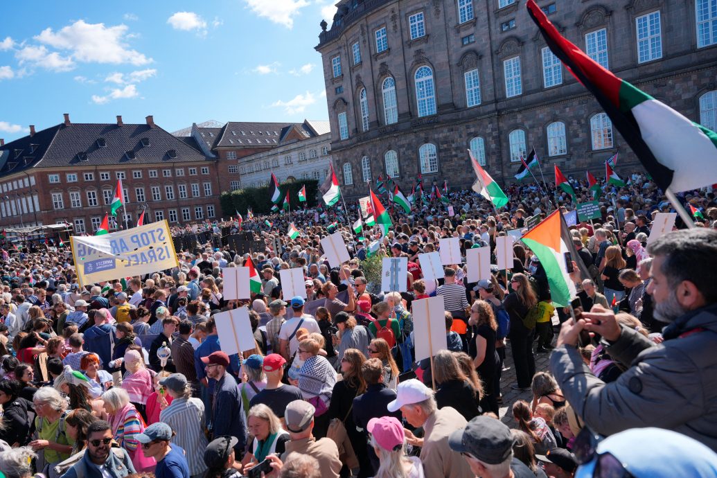 哥本哈根万人游行 吁丹麦承认巴勒斯坦为国家