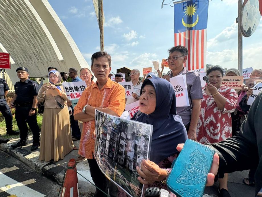 国会外呈备忘录　逾百老人暴晒挺倪可敏