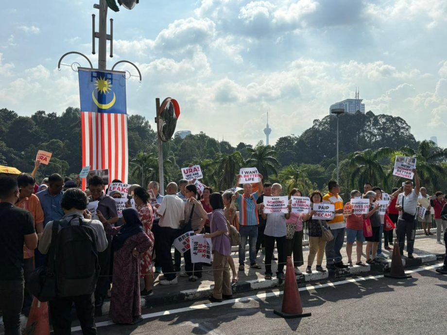 国会外呈备忘录　逾百老人暴晒挺倪可敏