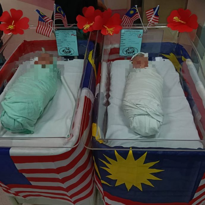 大都会/国庆日至上午11时，加影医院共迎来了9名国庆宝宝，一对双胞胎兄弟