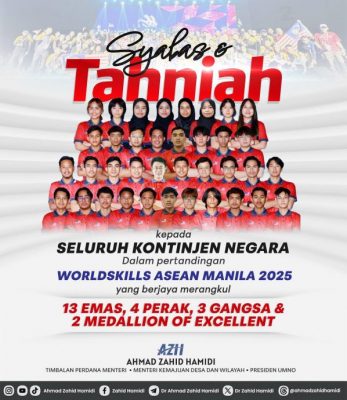 大马东盟世界技能赛夺13金 扎希：国庆最有意义的礼物