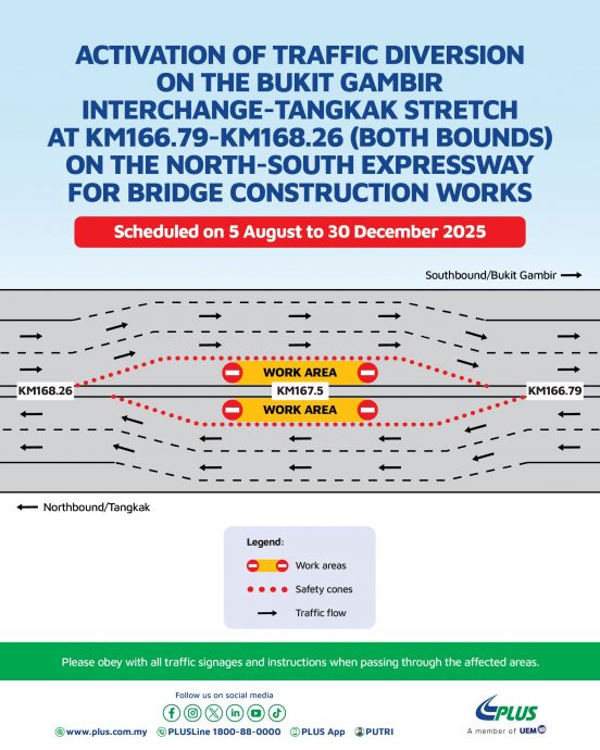 南北大道武吉甘蜜至东甲路段  8月5日起分阶段改道至年底