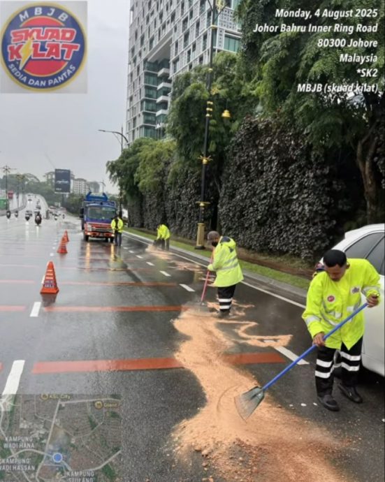 **已签发**柔：新山市厅闪电行动  木削铺路吸油渍护安全