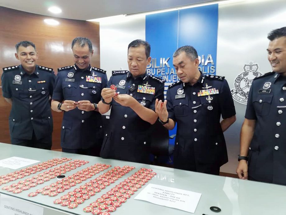 彭警方:嫌犯逃逸前已兑200万令吉筹码,余下100片筹码仍下落不明。
