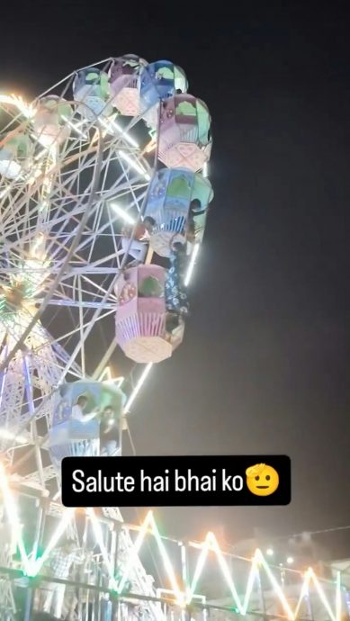 拚图三图)女游客“摔出摩天轮”男子9公尺高空救美