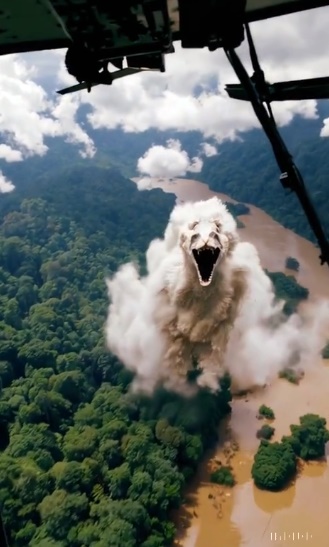 求真／亚马逊河巨蟒游走视频 人工智能生成