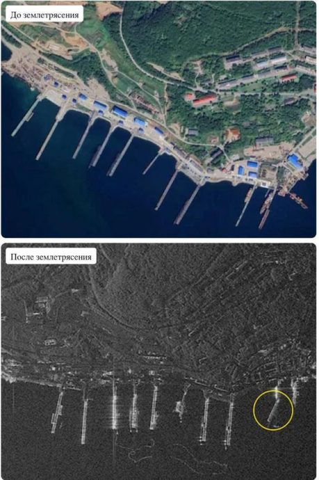 海啸疑重创俄罗斯“核潜艇基地” 码头变形卫星照曝光