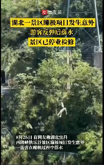 游客玩“自由落体”坠40公尺入水潭 目击者:水里有血