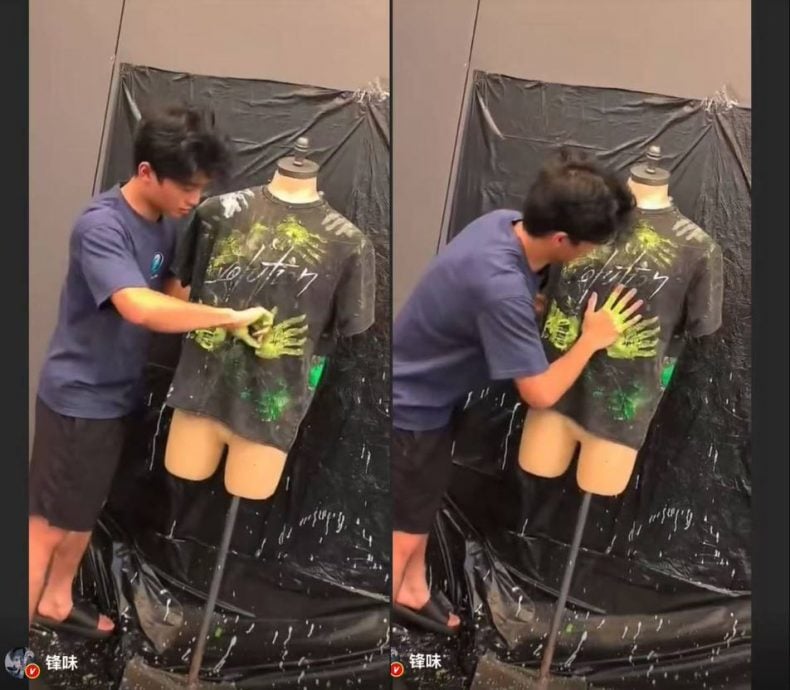 演唱会T恤藏儿子印记 谢霆锋把Lucas涂鸦穿上台