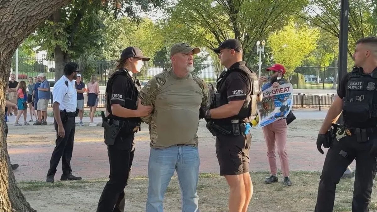 焚烧国旗抗议特朗普行政令 美国老兵白宫附近被捕