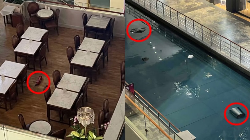 **狮城二三事**凌晨商场发酒疯乱扔衣物 半裸男被捕