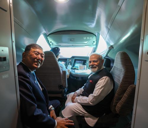 莫迪同乘新干线访半导体工厂 石破茂藉机宣传