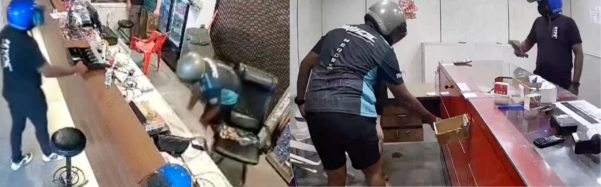 视频|加埔区同日连环犯案 劫匪翻箱倒柜砸店吓坏商家