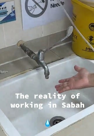 视频|沙巴医院竟断水3天! 牙医摇头:水源恢复却浑浊