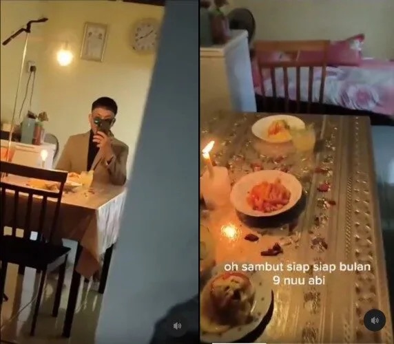 视频|结婚周年庆玩角色扮演逗妻 穿西装配睡裤准备浪漫晚餐