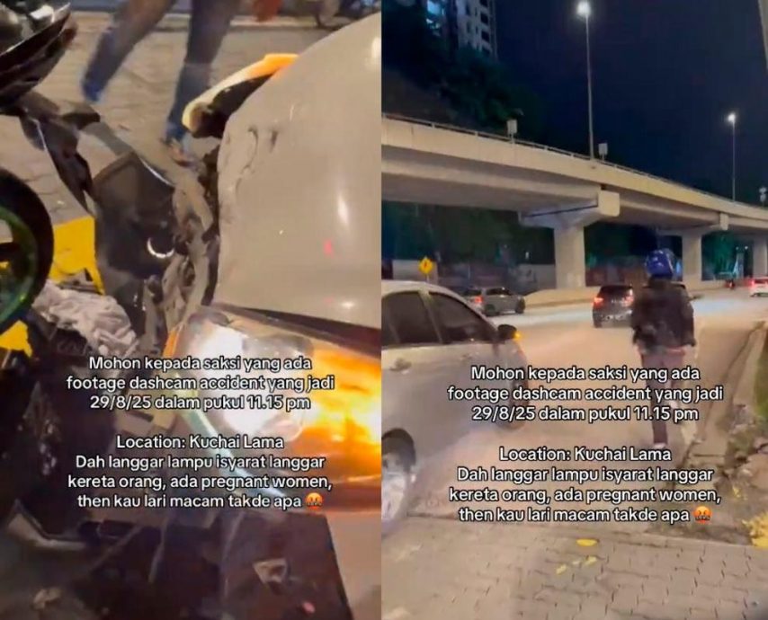  视频|闯红灯撞上孕妇车 骑士弃摩托逃惹公愤