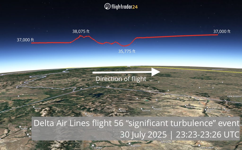 达美航空客机遇气流 甩飞餐车乘客25人送医