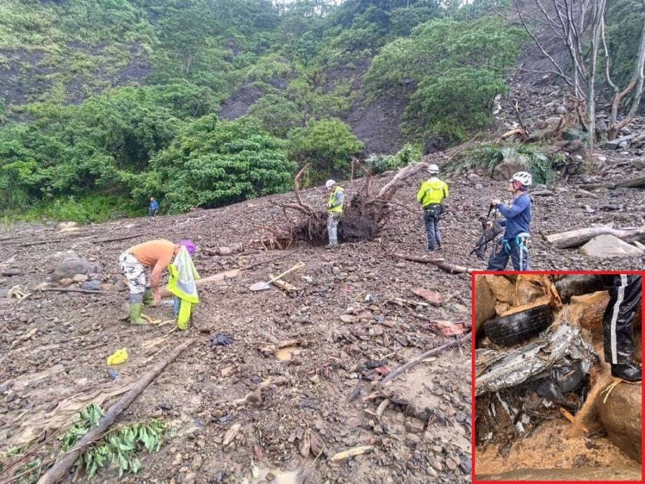 高雄一家五口坠谷 寻获扭曲车体未见遗骸