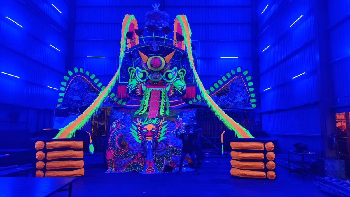 （大北马）吉打默贡斗母宫再创纪录，打造全马最大的50尺高“荧光黑金大士爷”金身。