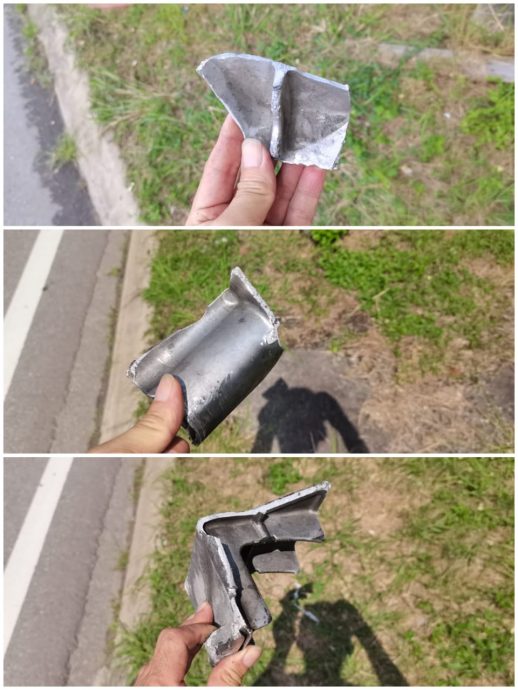 LDP往MRR2路段出现不明铝碎片 数轿车闪不及碾过爆胎