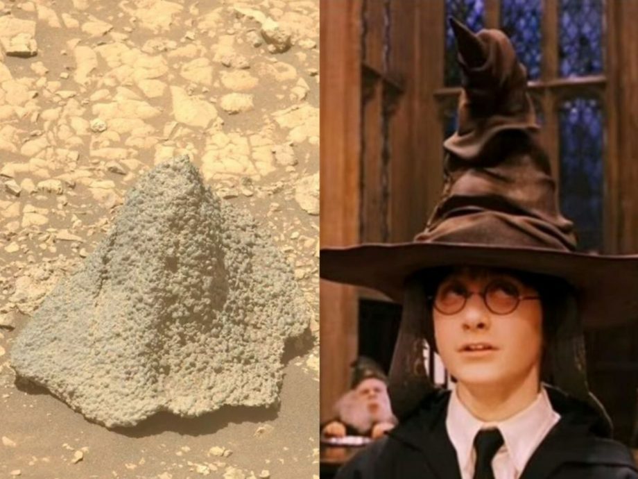 NASA拍下火星奇岩   酷似“哈利波特帽”