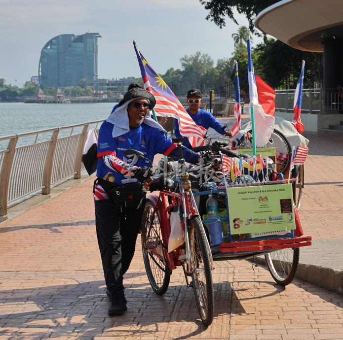 全：5人接力挑战逾2500公里骑行，三轮车环半岛之旅倒数迎国庆。