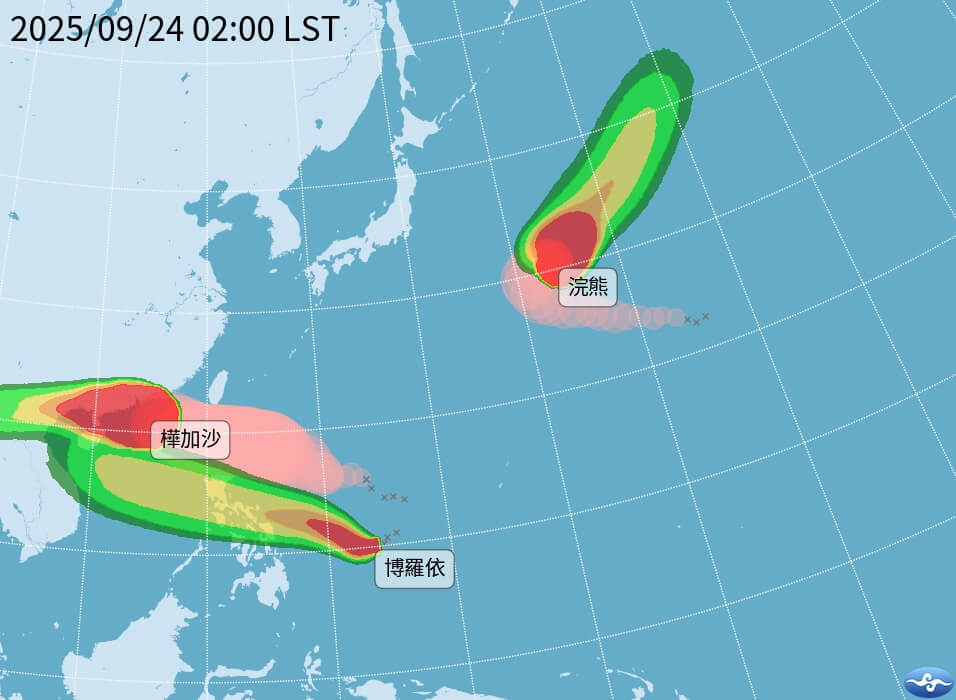 3台共舞  轻台“博罗依”凌晨生成 