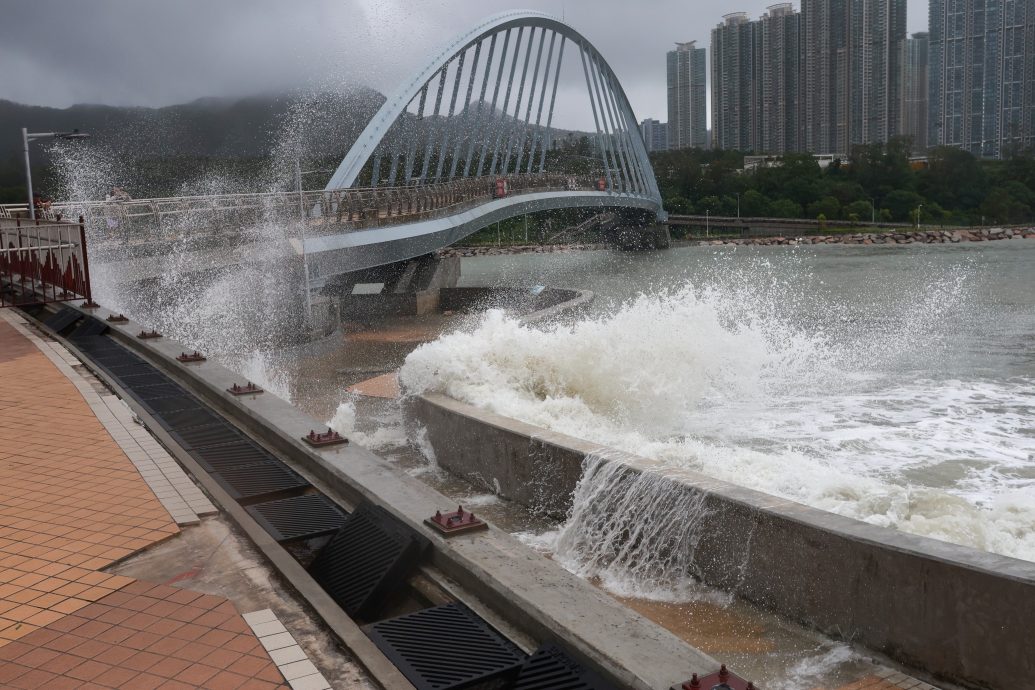 CHINA HONG KONG TYPHOON:Typhoon Ragasa strikes under signal 10 in Hong Kong