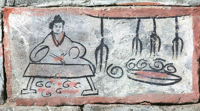 Burial bricks show evidence of barbecue parties in ancient China