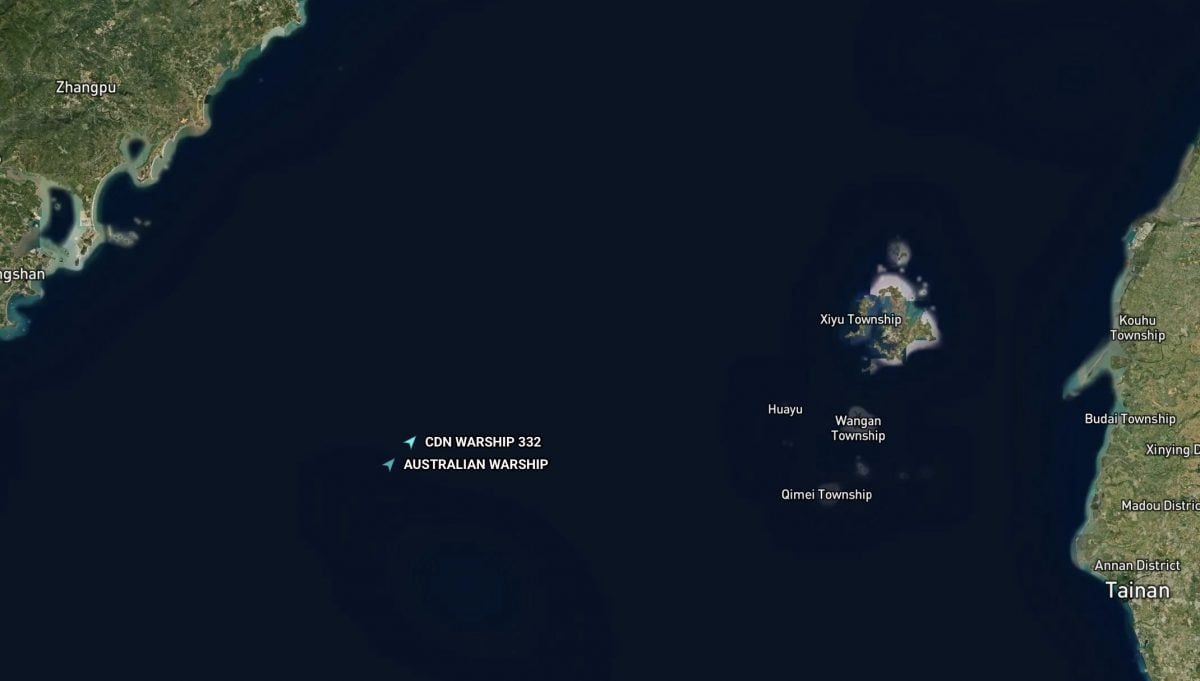 不顾北京反对 加拿大、澳洲军舰“进入台湾海峡”