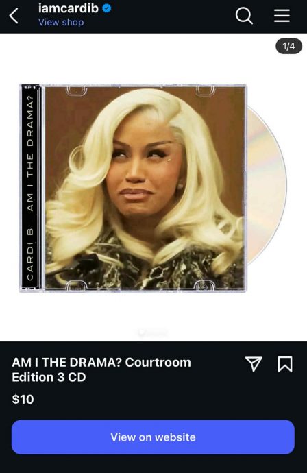 卡蒂碧表情包爆红 新专辑推法庭版封面