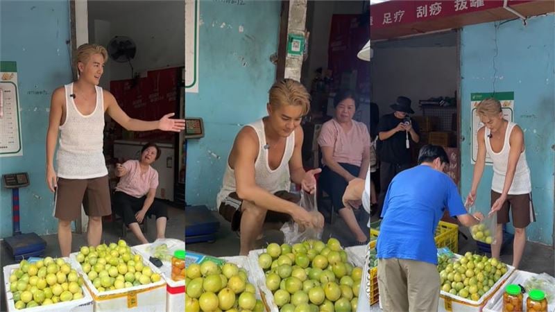吴克群地摊卖水果 落差模样网惊:没通告?