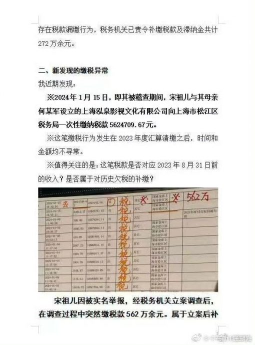 宋祖儿被控做医美报公账 举报人咬紧逃漏税