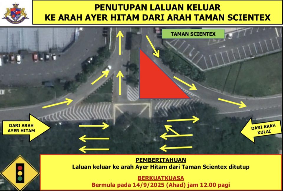 已签发 柔:学校假期古来实施交通管制措施,封锁2花园驶往亚依淡路口