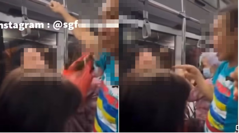 *已签发*柔：狮城二三事：老妇推车占座  与男子争执后动手