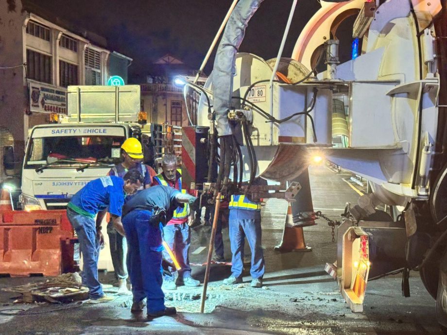 已签发（大北马）车水路地陷将换水管要5天，夜晚施工白天开2车道