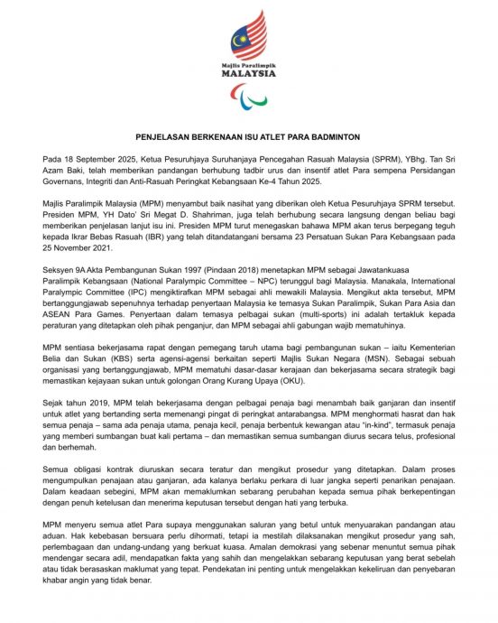 巴黎残奥会奖金风波| 阿占巴基点出治理薄弱  残奥理会接受反贪会建议