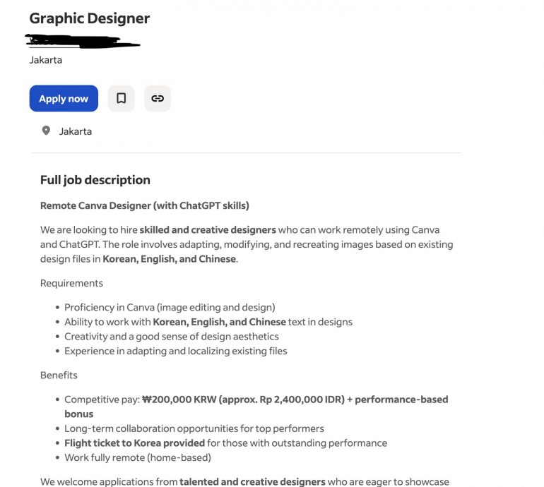 月薪RM605聘平面设计师惹议 跨国公司遭印尼网民轰剥削