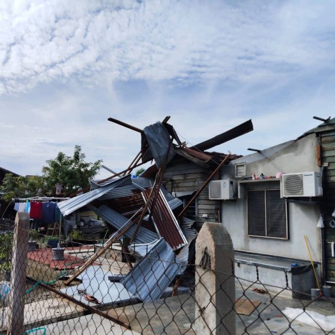 狂风袭班台 逾40户开天窗