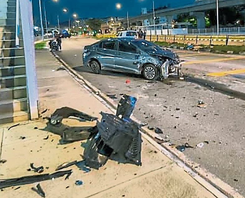 甲洞大路致命车祸 | 本田轿车疑闪避不及酿祸,70岁灵鹿司机惨死