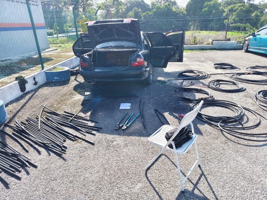 男子涉偷窃马电讯电缆时遭巡警识破