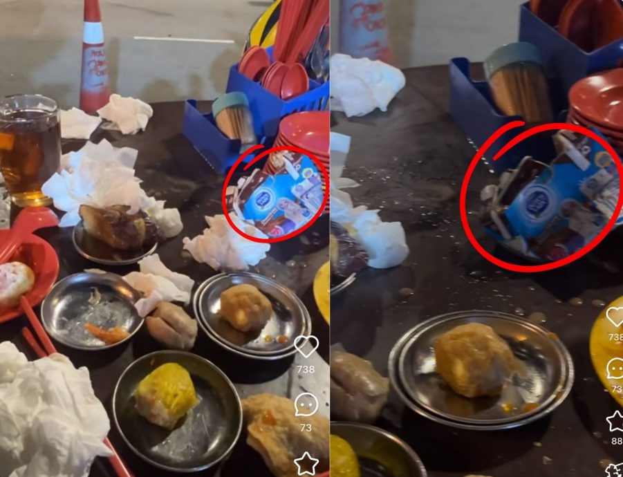 疑高空抛物！牛奶砸餐桌食物全毁 食客受惊幸无人受伤