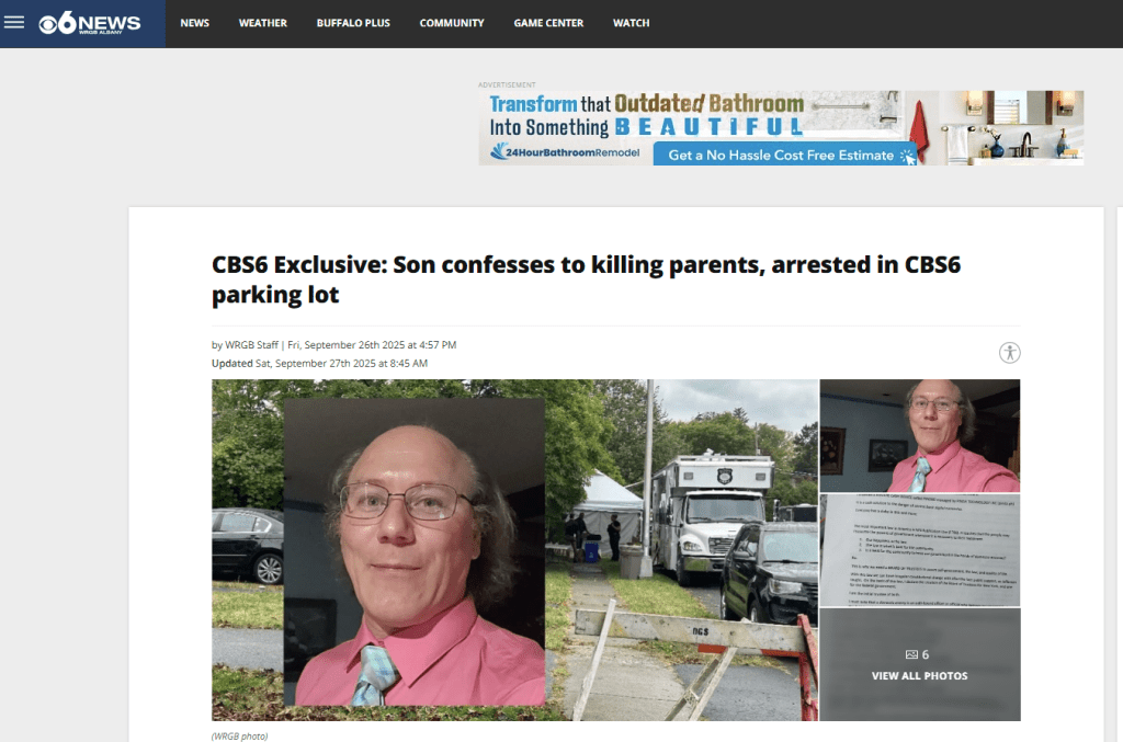 看世界)电视访问认8年前弑双亲 美国男子即被捕