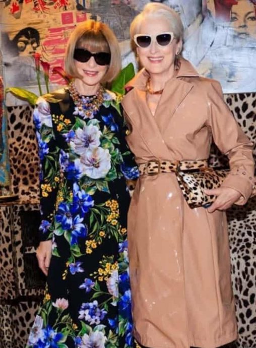 米兰时装周变《Prada恶魔》片场  梅丽史翠普喜相逢本尊