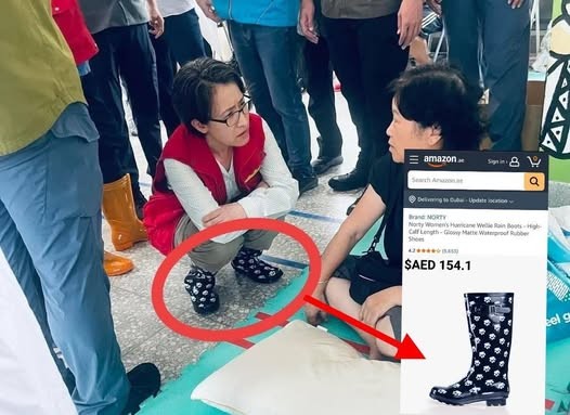 萧美琴花莲勘灾“兽掌雨鞋”超吸睛 网友起低价格